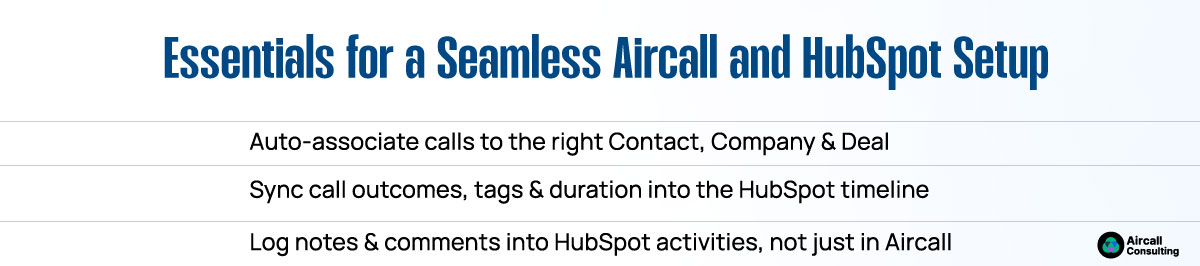 Essentials for a Seamless Aircall and HubSpot Setup