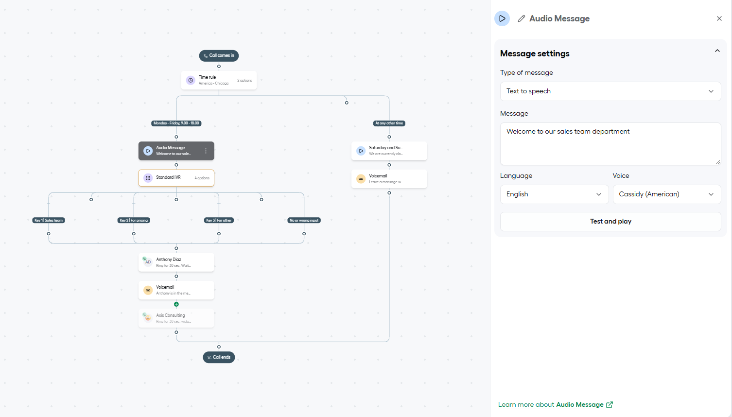 aircall call routing smatflow audio setup