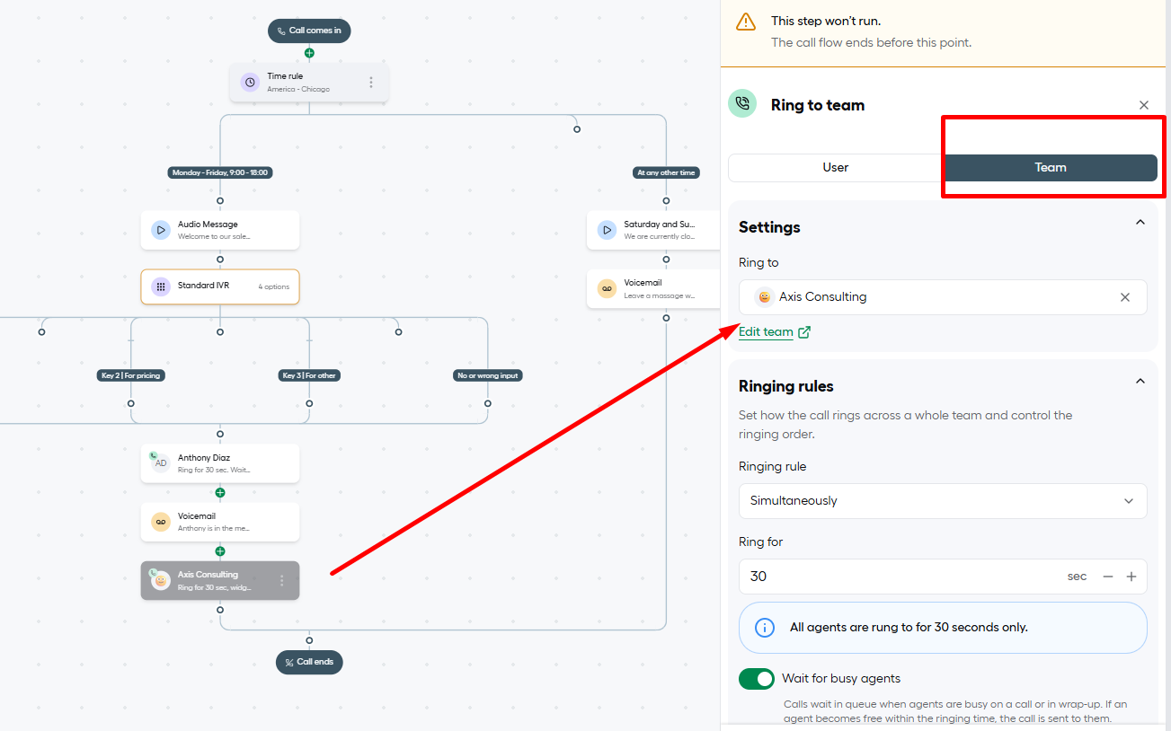 aircall call routing smatflow team call routing setup
